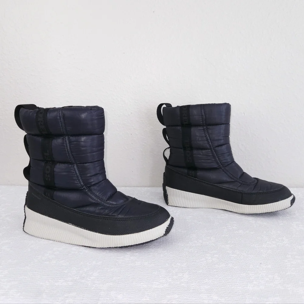 SOREL Out 'N About Puffy Mid Boots Navy Blue US 8